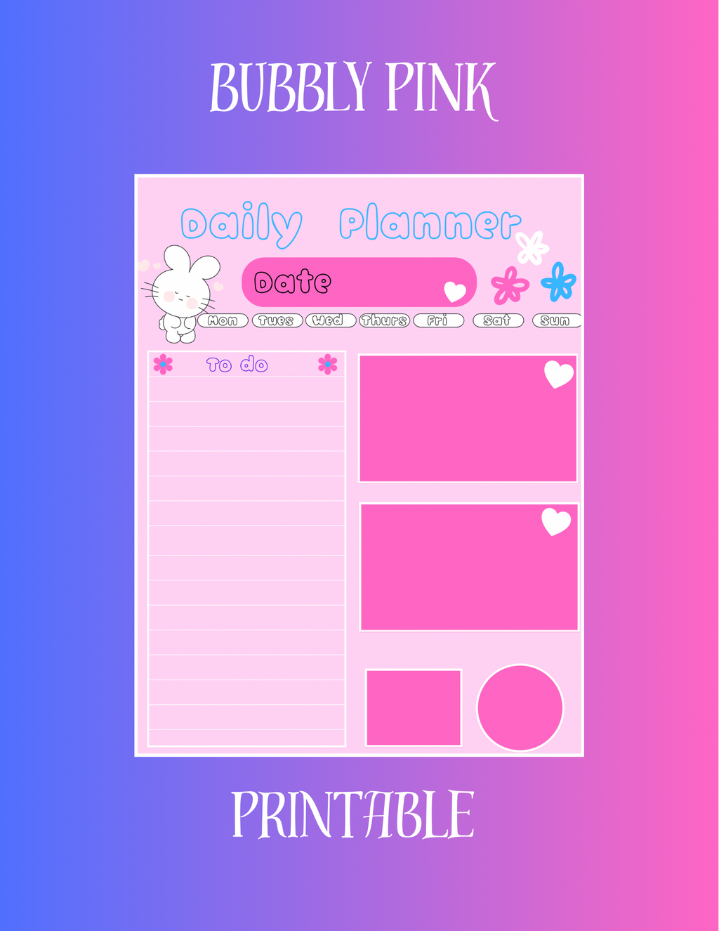 Bubbly Pink Planner