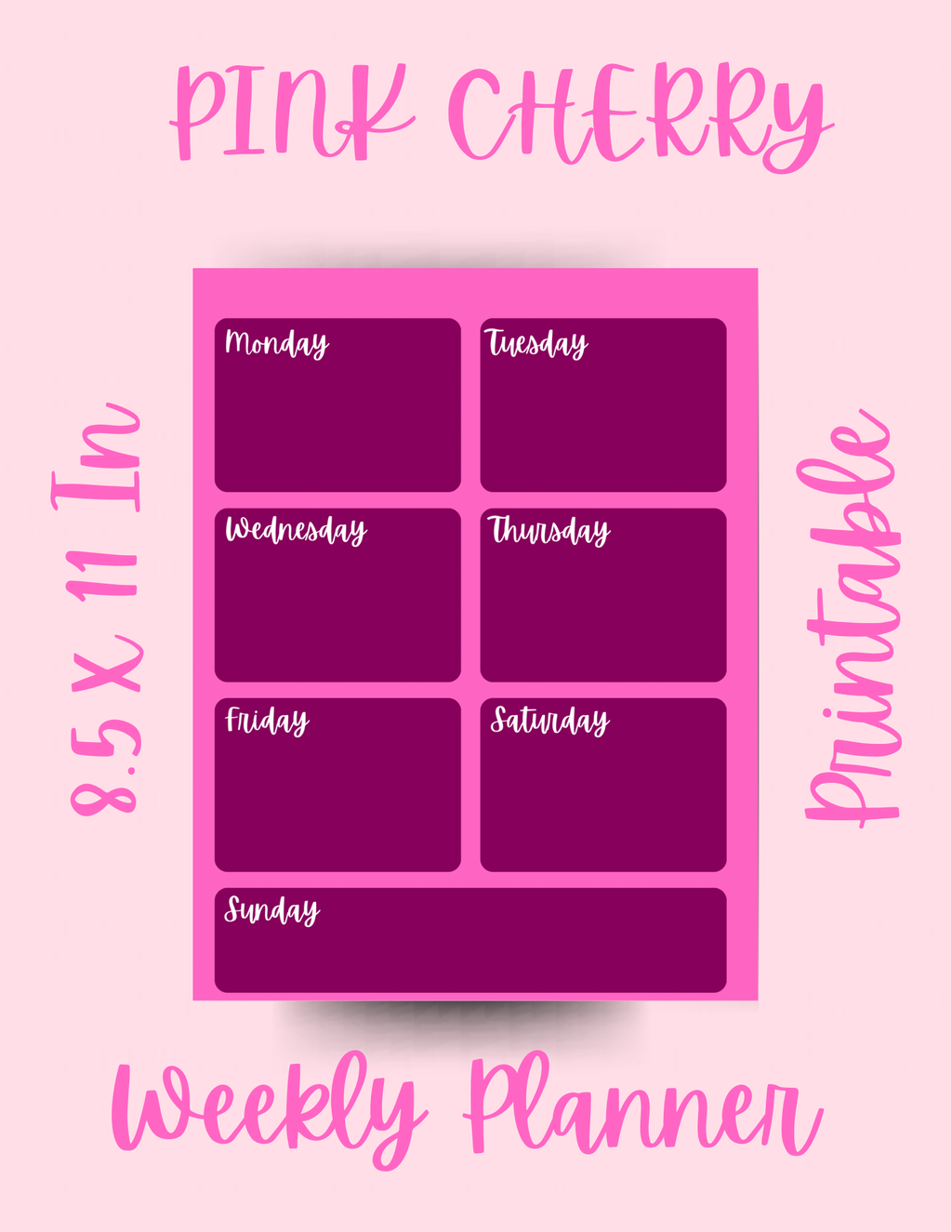 Pink Cherry Planner