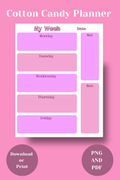 Cotton Candy weekly Planner